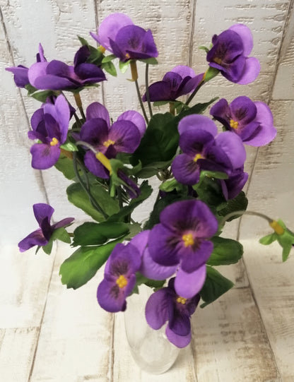 Stiefmütterchen-Busch lila 5tlg. ca. 23cm künstlich