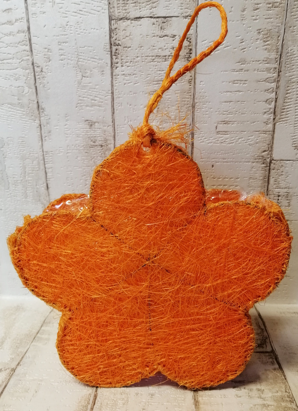 Sisal-Tasche Blume Pflanzgefäß orange 20x7cm mit Plastikeinlage