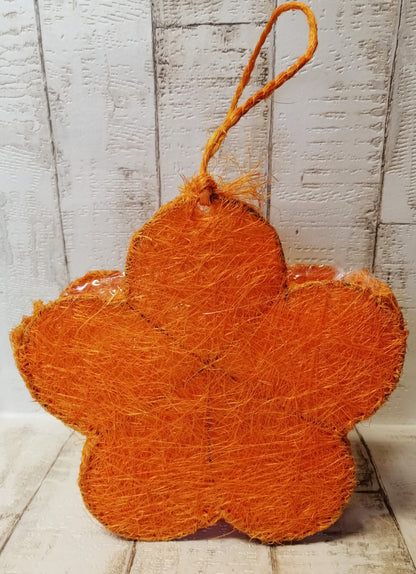 Sisal-Tasche Blume Pflanzgefäß orange 20x7cm mit Plastikeinlage