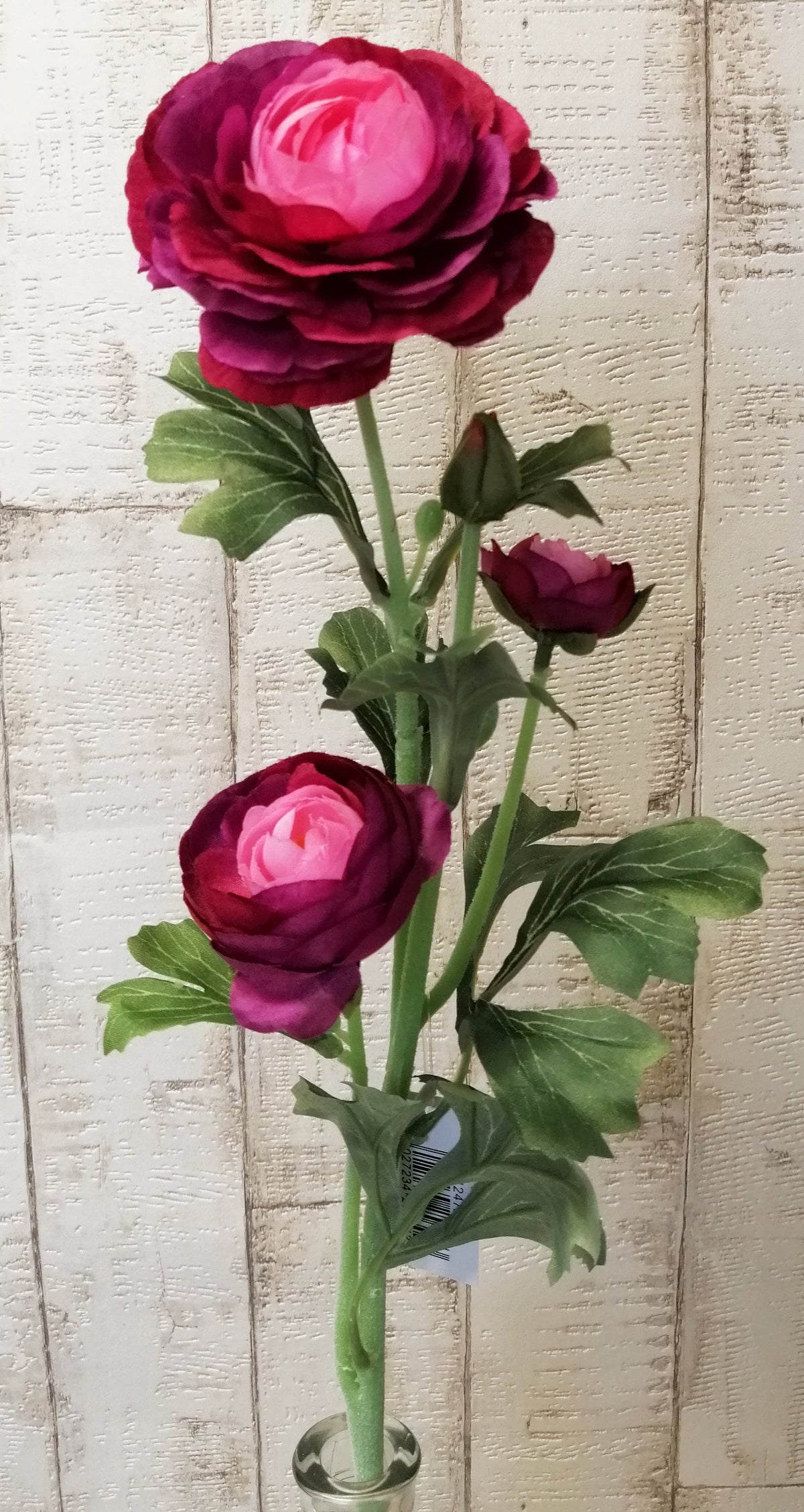 Ranunkel rosa-lila 3Blüten 63cm künstlich