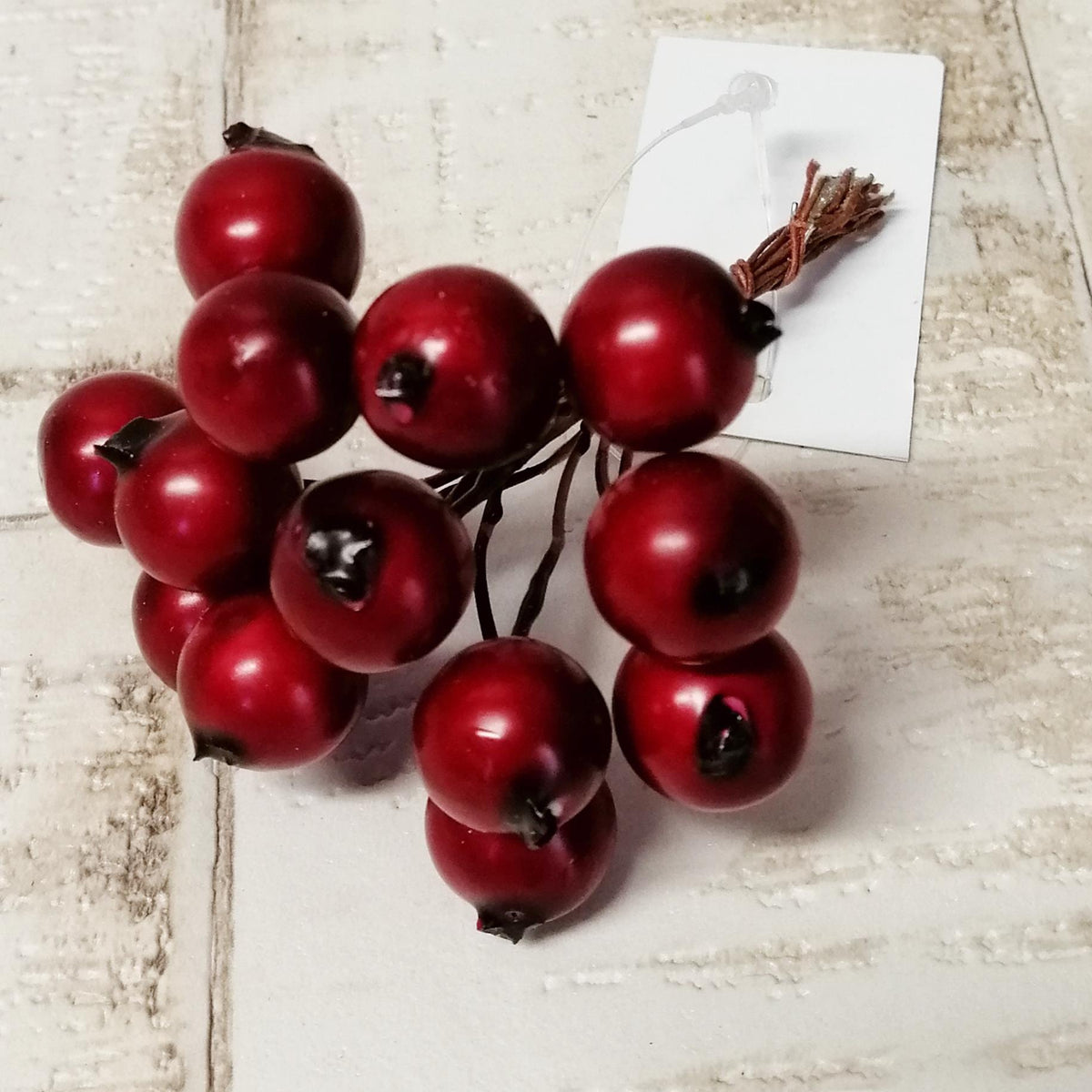 Beeren-Pick rot 12 Stck. im Bund künstlich 1,5/8cm Herbst Winter Dekoration basteln