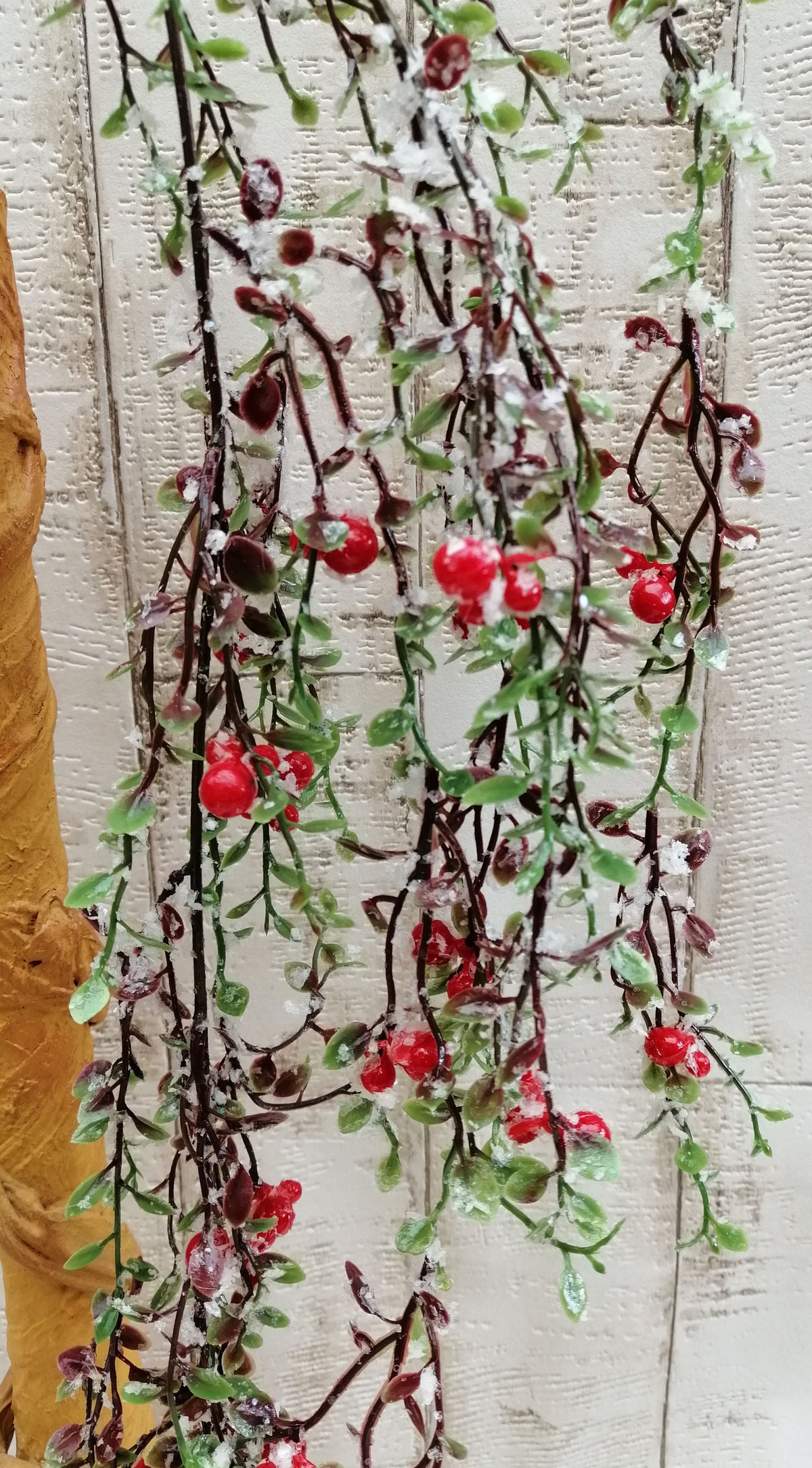 Beerenzweig gefrostet mit roten Beeren 100/55cm künstliche Pflanzen Dekoration basteln