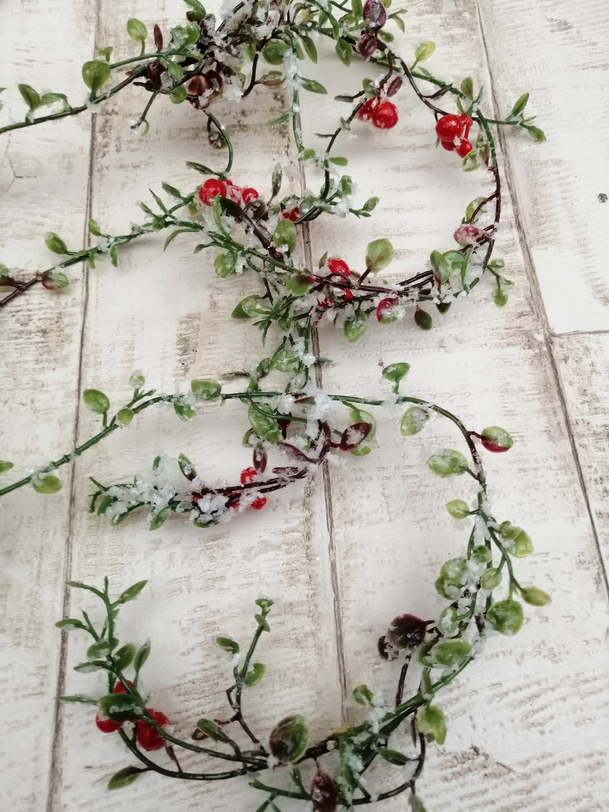 Beerengirlande gefrostet mit roten Beeren 150cm künstliche Pflanzen Dekoration basteln