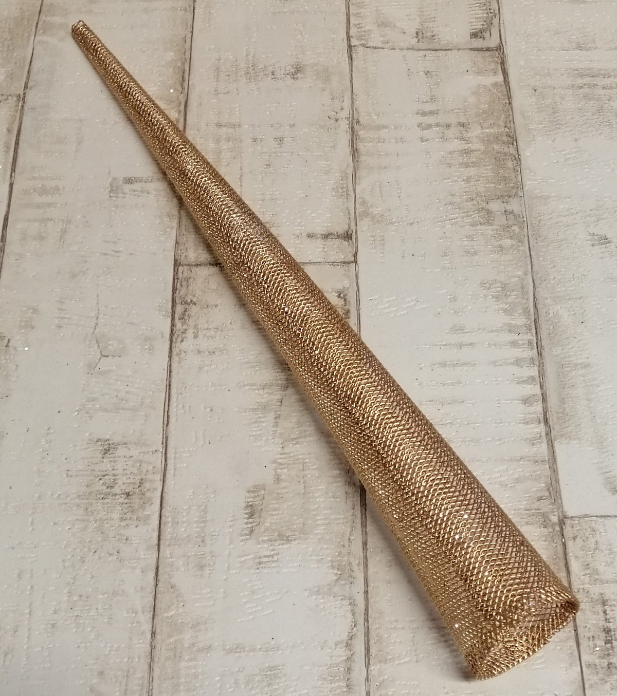Teelichthalter- Tüte 38cm x 4,5cm gold Metall Zum Basteln Dekorieren Weihnachten Gestecke