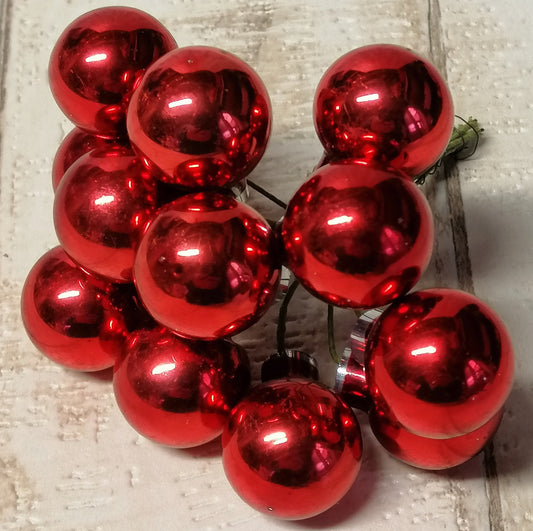 Glaskugeln am Draht 20mm rot glänzend 12stck zum Basteln und Dekorieren