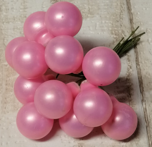 Glaskugeln am Draht 18mm rosa 12stck zum Basteln und Dekorieren