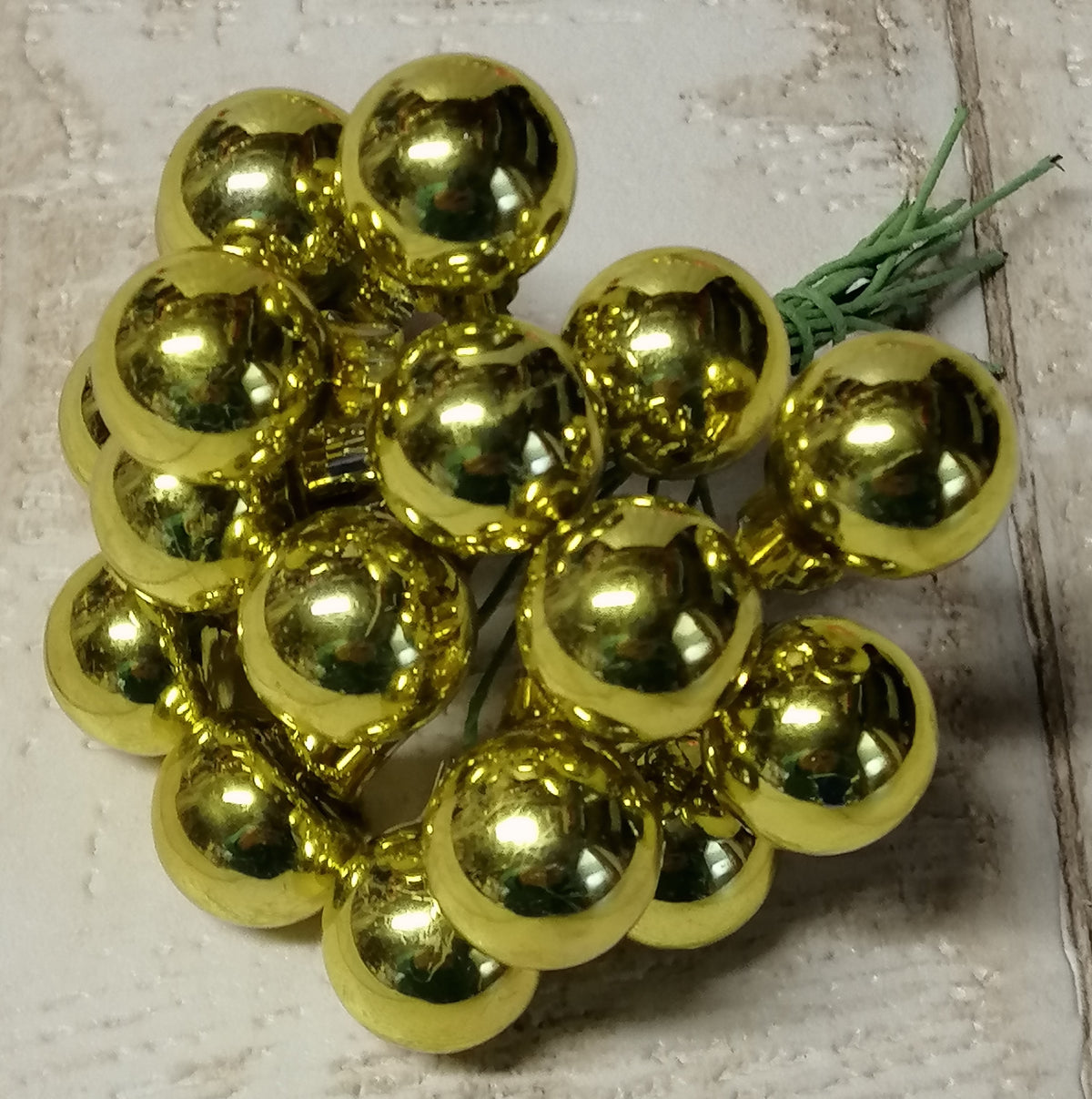 Glaskugeln am Draht 15mm gold glänzend 18stck zum Basteln und Dekorieren
