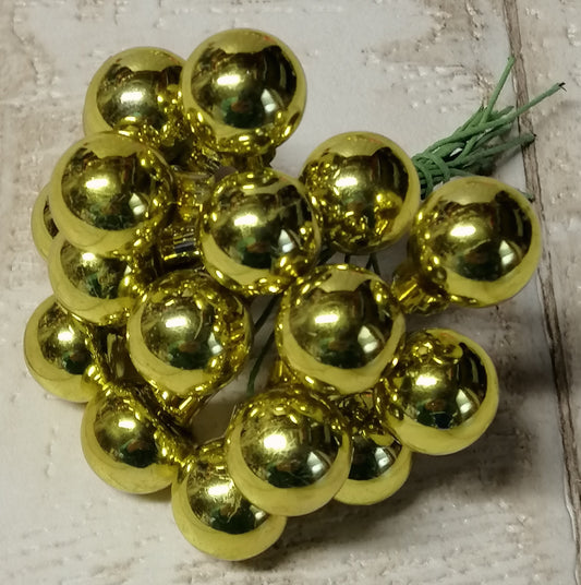 Glaskugeln am Draht 15mm gold glänzend 18stck zum Basteln und Dekorieren