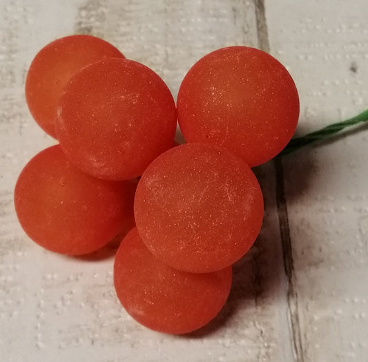 Glaskugeln am Draht 24mm orange 6stck zum Basteln und Dekorieren