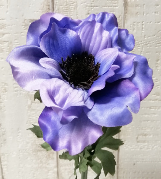 Anemone mit 1 Blüte Lila künstlich 10/35cm zur Dekoration Sommer Herbst
