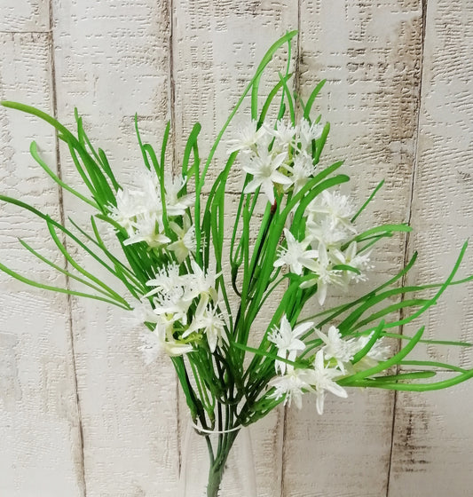 Wiesenblumen-Busch weiß 6tlg. ca 36cm künstlich zur Dekoration Wiesenblume Frühling Sommer Herbst