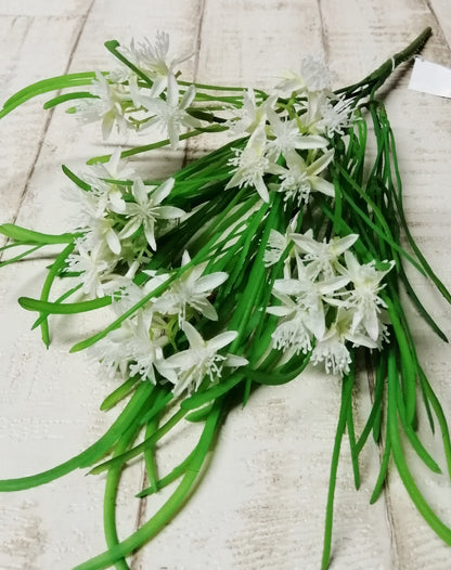 Wiesenblumen-Busch weiß 6tlg. ca 36cm künstlich zur Dekoration Wiesenblume Frühling Sommer Herbst