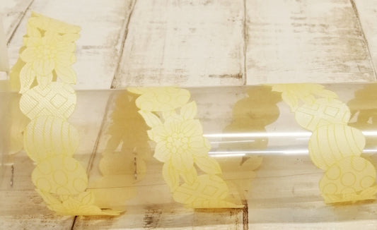 Dekoband Eiere Ostern Frühling gelb "Easter Garden" gestanzt 25mm breit 20M/Rolle