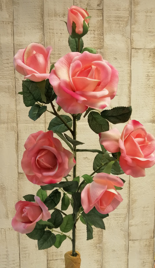 Rose 7-teilig rosa langstielig 90cm