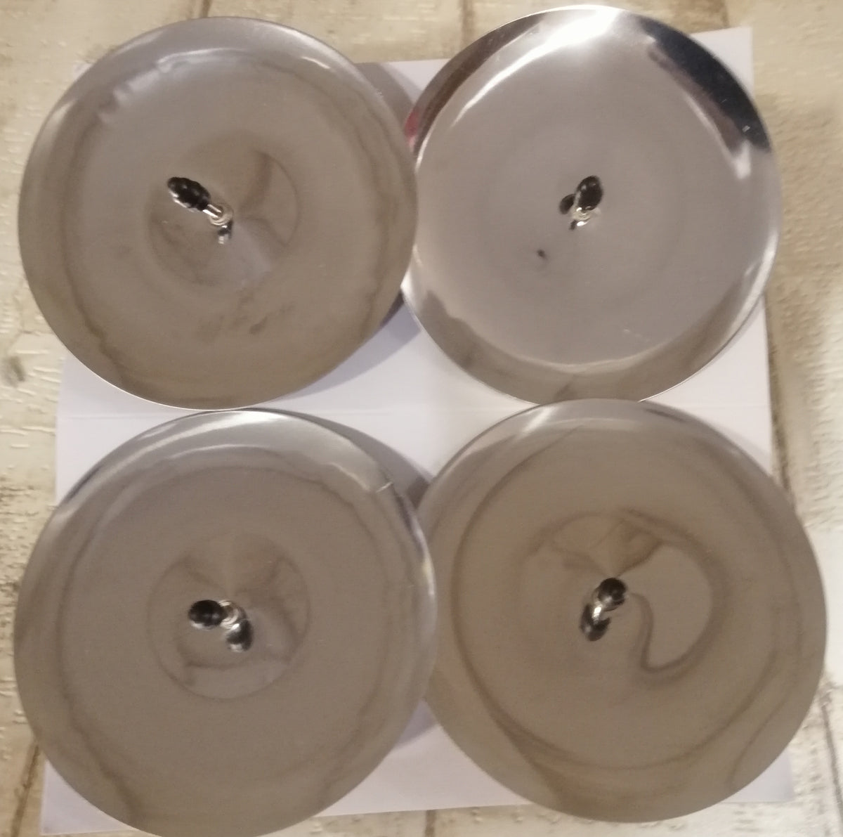 Kerzenhalter-Set mit Dorn  4 Stück  7cm silber Metall zum Basteln Dekorieren Weihnachten Gestecke Kränze