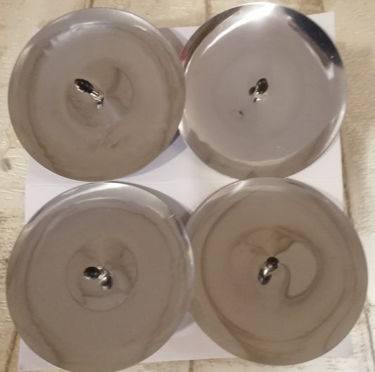 Kerzenhalter-Set mit Dorn  4 Stück  7cm silber Metall zum Basteln Dekorieren Weihnachten Gestecke Kränze