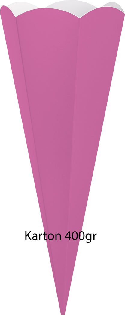 Schultüten Bastelset Pferde braun+ weiß mit Hufeisen /pink-grün