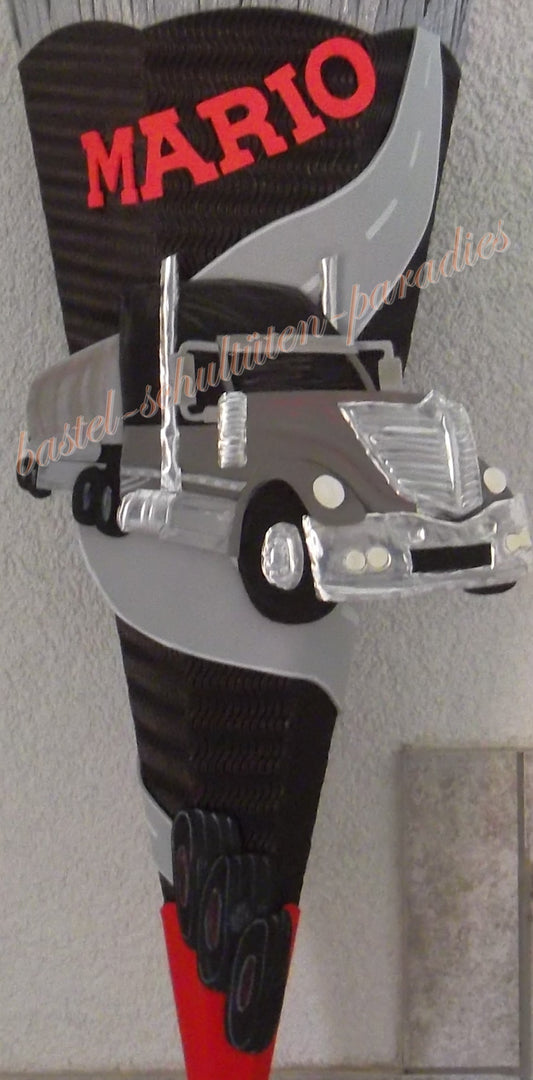 Bastelanleitung Truck 1 grau (nur Motiv)