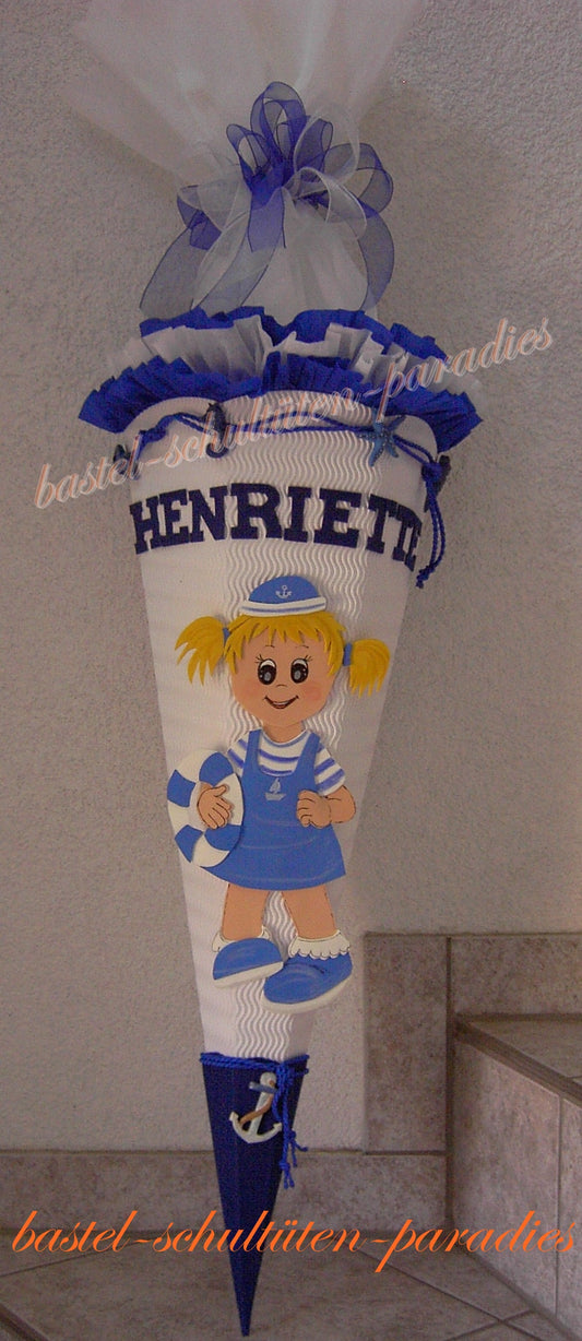 Schultüten Bastelset Matrosen-Mädchen