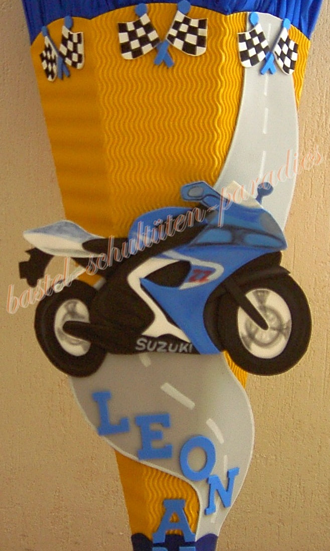 Bastelanleitung motorrad blau (nur Motiv)
