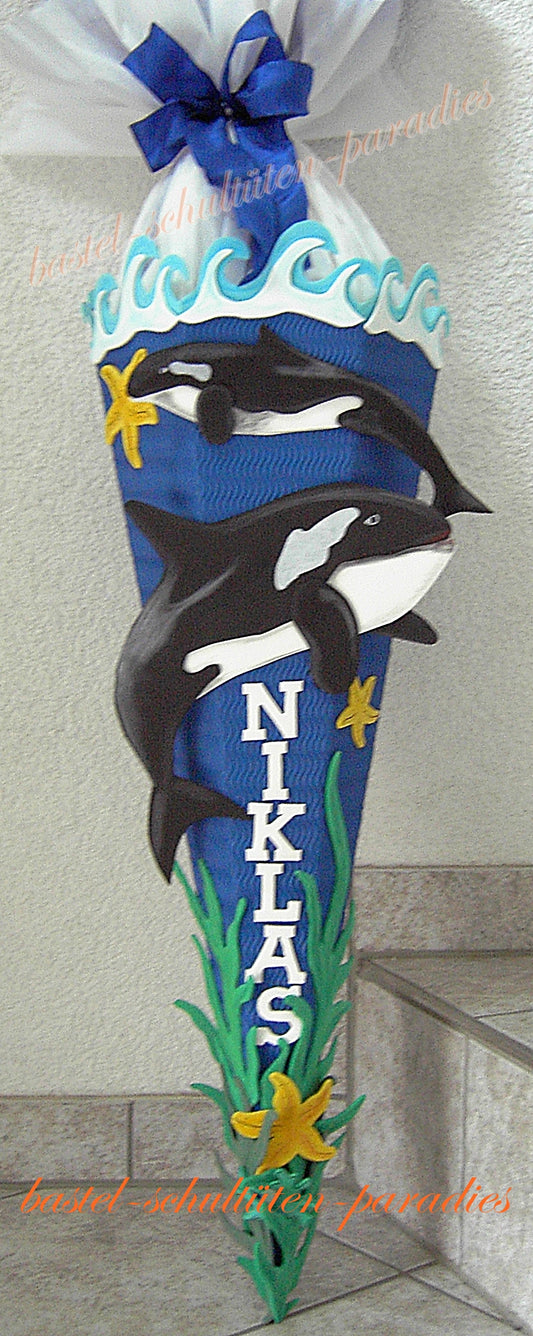 Schultüten Bastelset Orca blau