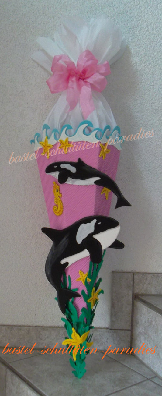 Schultüten Bastelset Orca rosa
