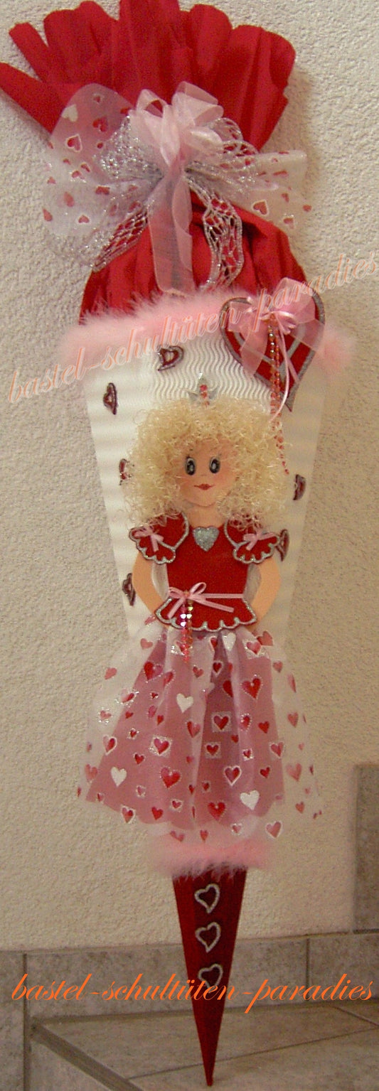 Schultüten Bastelset Prinzessin Stella weiß-rot