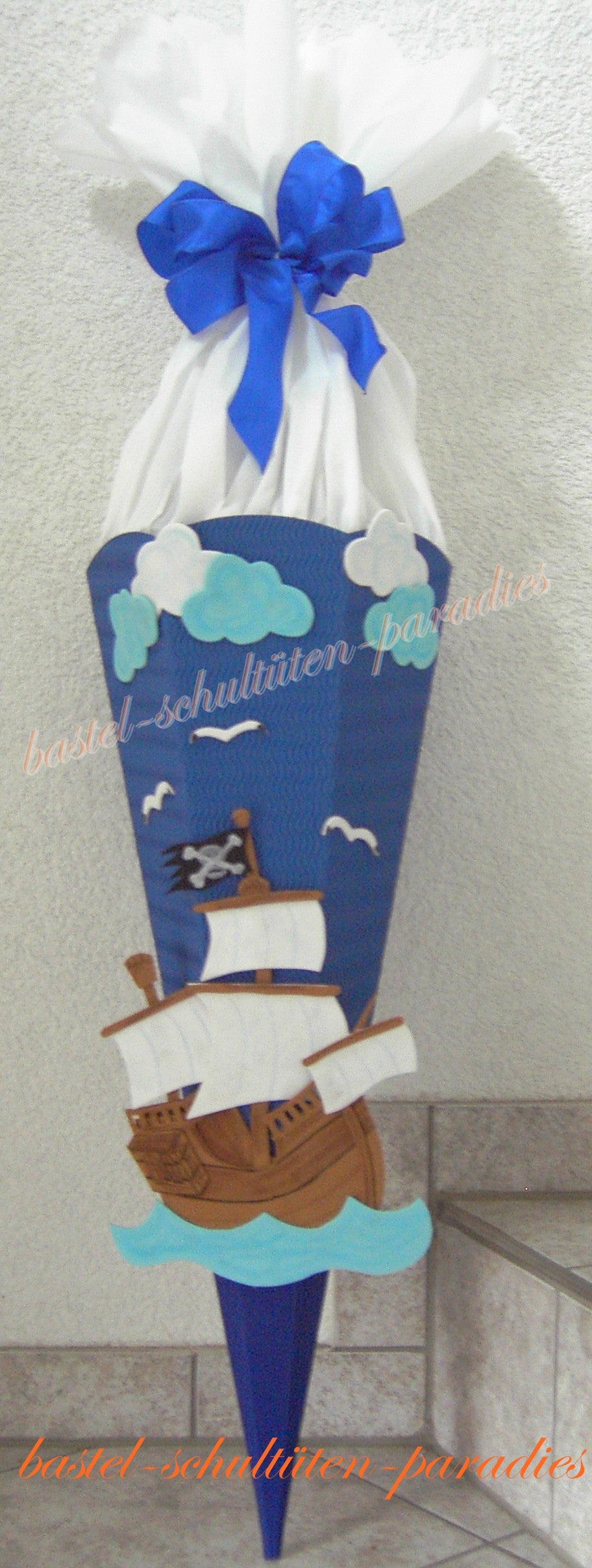 Schultüten Bastelset Piratenschiff blau