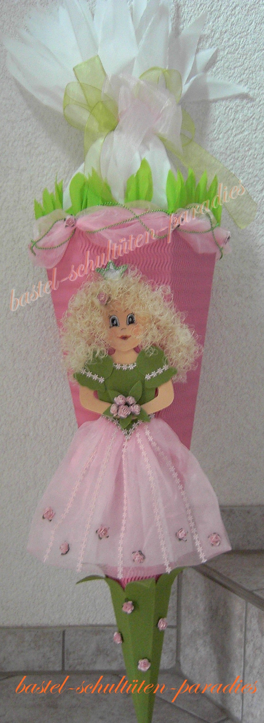 Schultüten Bastelset Prinzessin Roselia rosa-grün