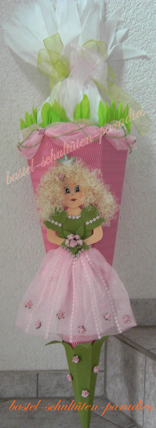 Schultüten Bastelset Prinzessin Roselia rosa-grün