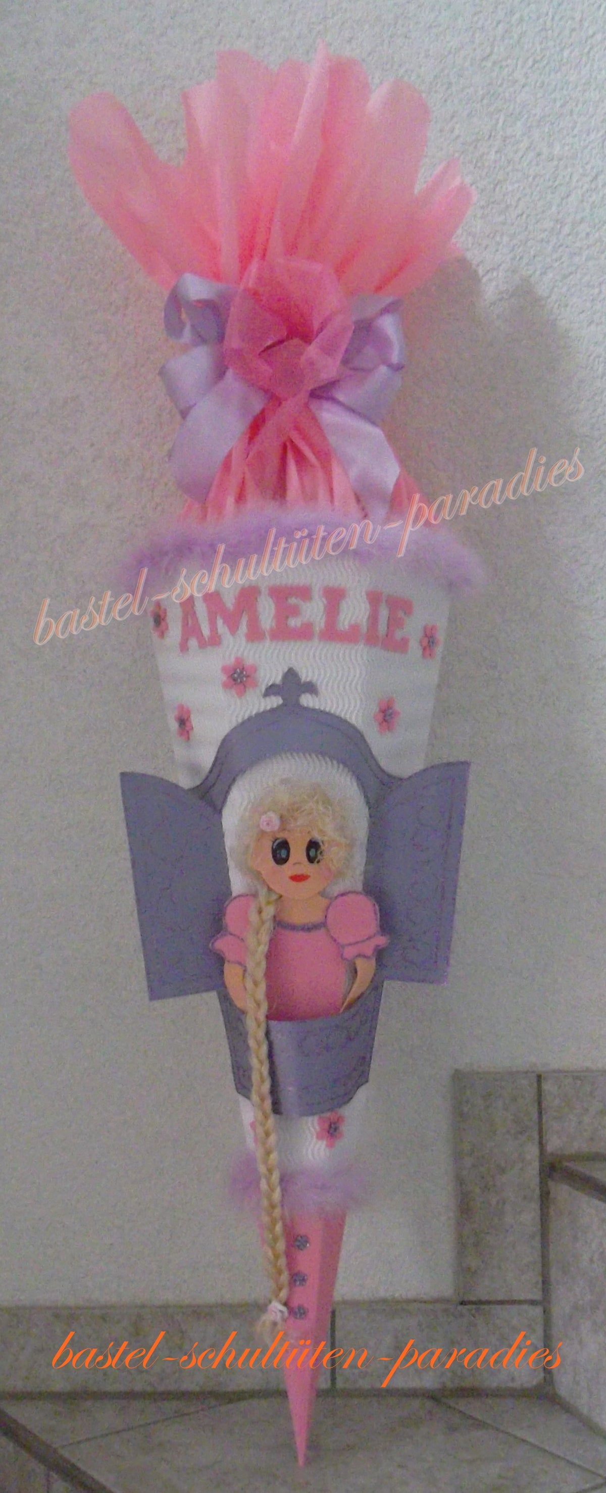 Schultüten Bastelset Prinzessin Rapunzel weiß-rosa-lila