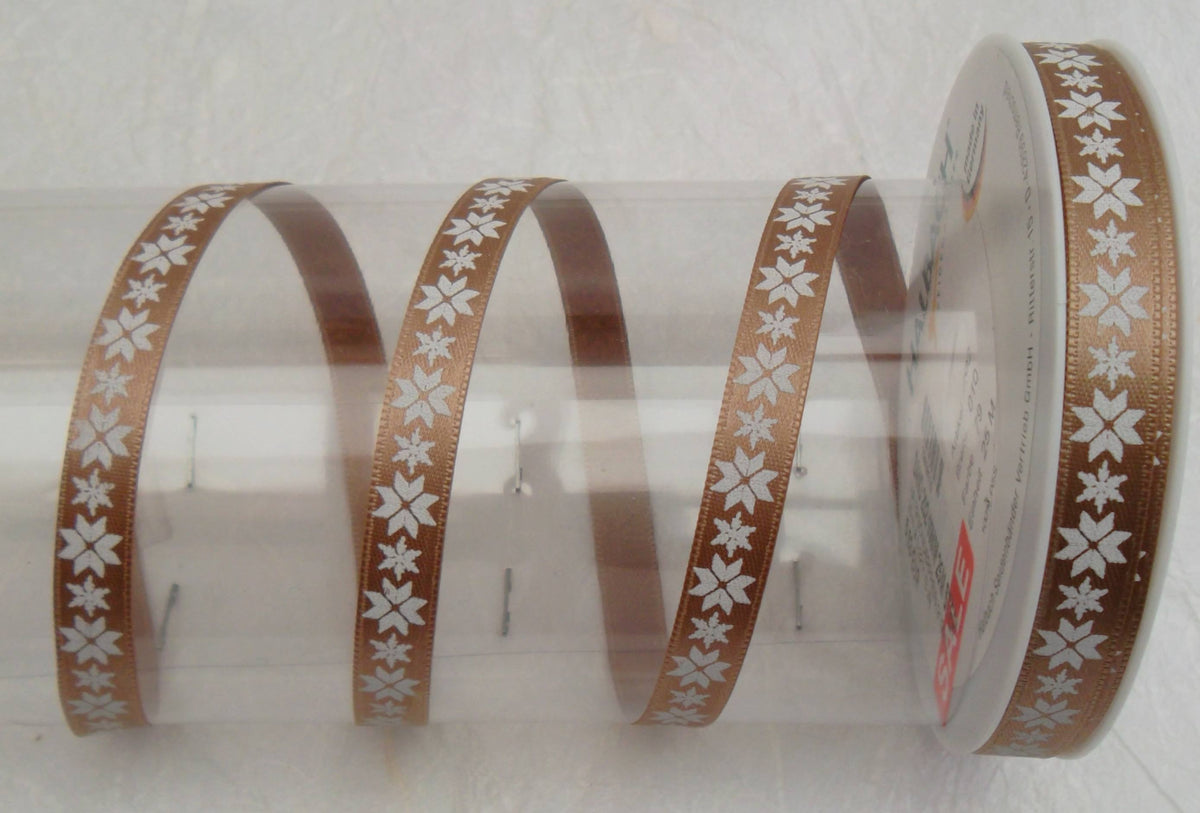 Dekoband gold mit Sternen 10mm breit 25M/Rolle