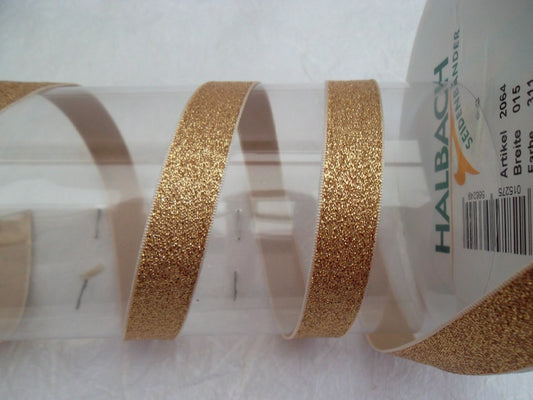 Dekoband creme/gold 15mm breit 20M/Rolle