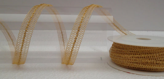 Dekoband-Draht gold 15mm breit 10M/Rolle