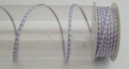 Dekoband lila-weiß-kariert 5mm breit 20M/Rolle