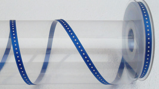 Dekoband blau mit Punkten 6mm breit 25M/Rolle