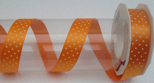Dekoband Satin gelborange 25mm breit 20M/Rolle