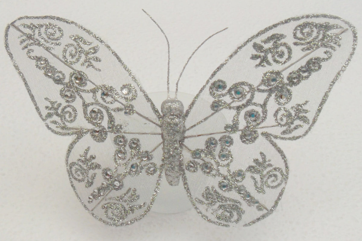 Schultüten Bastelset Schmetterling 2 weiß-rosa-hellblau