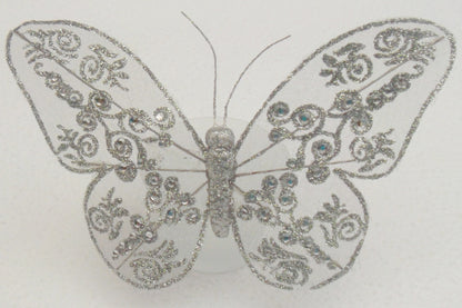 Schultüten Bastelset Schmetterling 2 lila-rosa-weiß mit Glitzer-Rohling