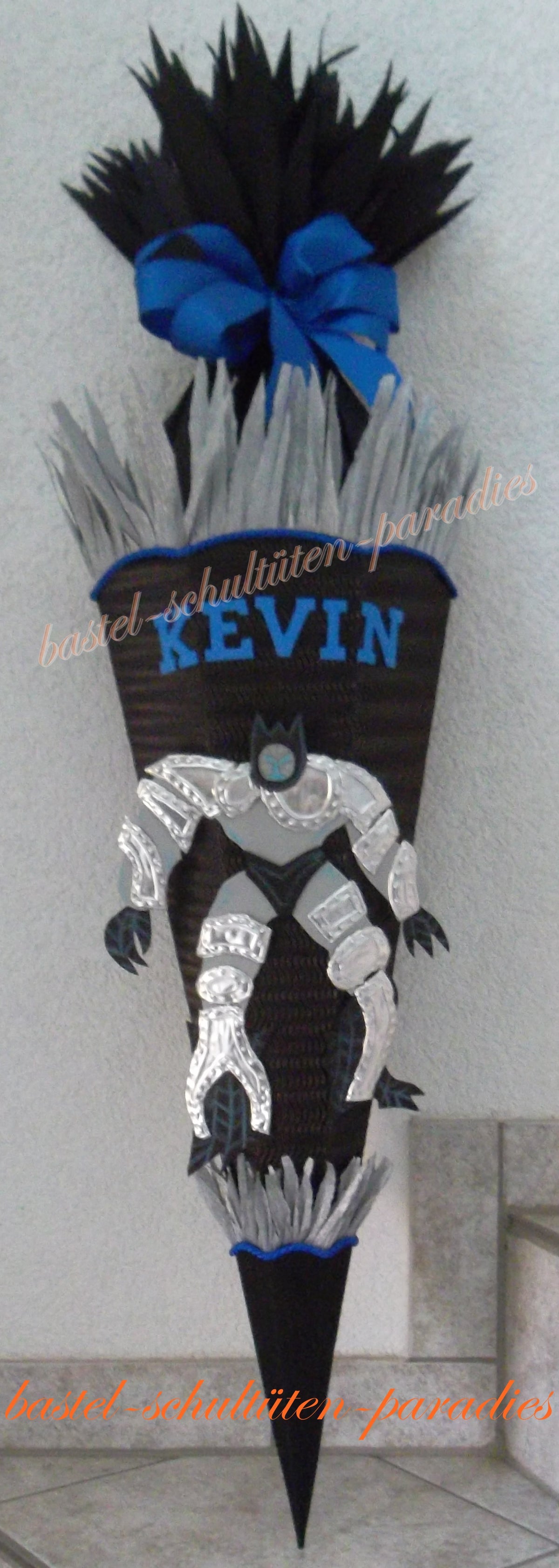 Schultüten Bastelset Transformer schwarz-blau-silber