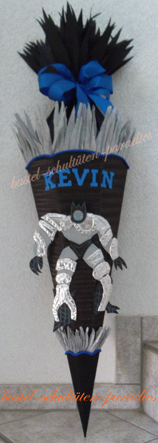 Schultüten Bastelset Transformer schwarz-blau-silber
