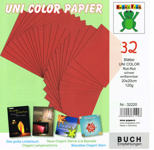 Faltpapier 20x20 cm rot schwer entflammbar 120 g/m² 