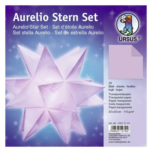 Aurelio Stern Set 15x15 cm Transparentpapier lila 33 Blatt von URSUS®