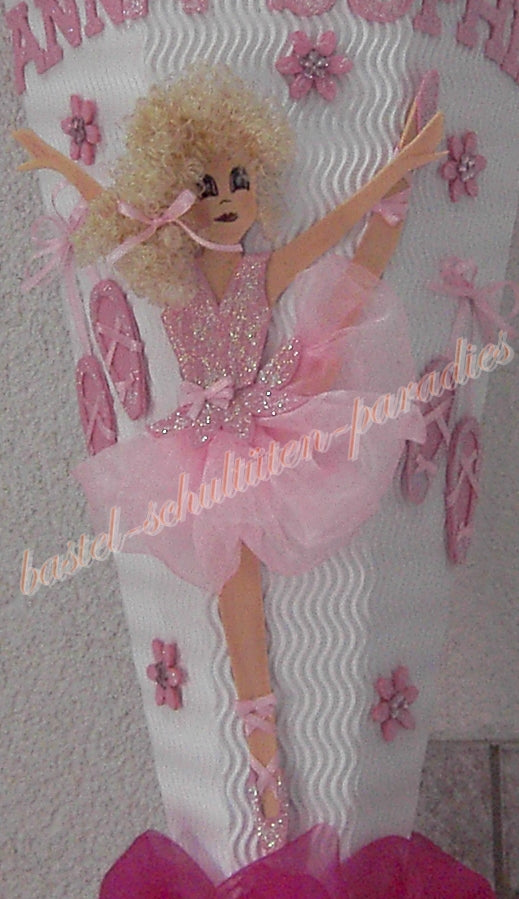 Bastelanleitung Ballerina weiß-rosa (nur Motiv)