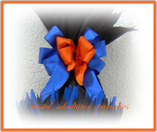 Schultütenschleife blau-orange