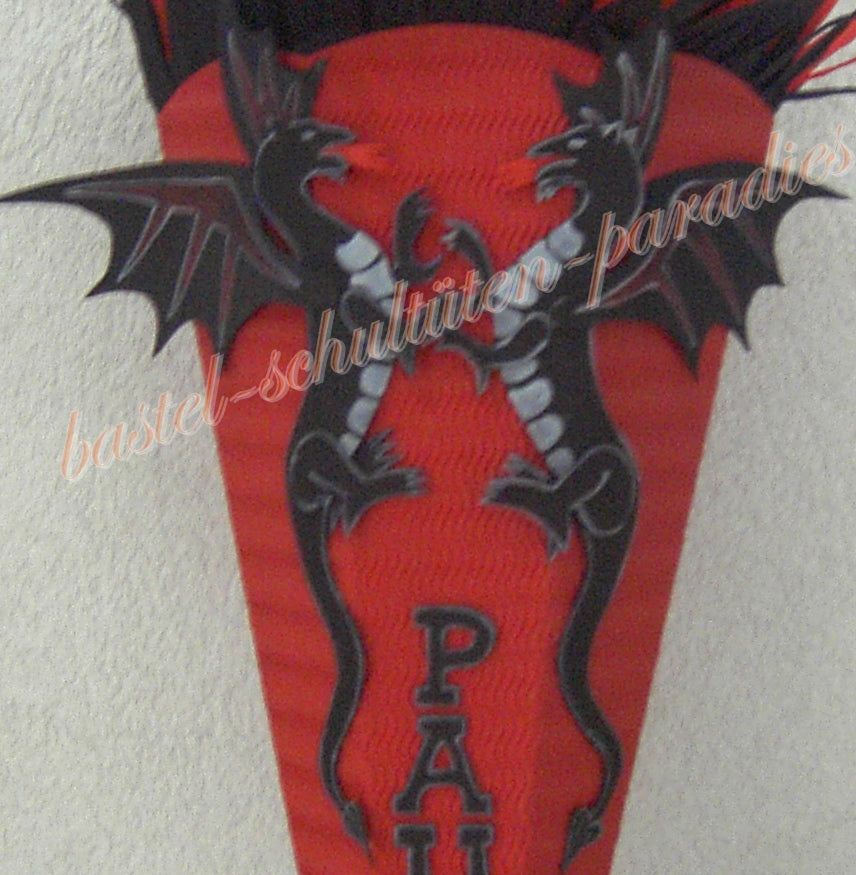 Bastelanleitung Drachen schwarz (nur Motiv)