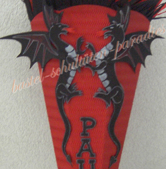 Bastelanleitung Drachen schwarz (nur Motiv)