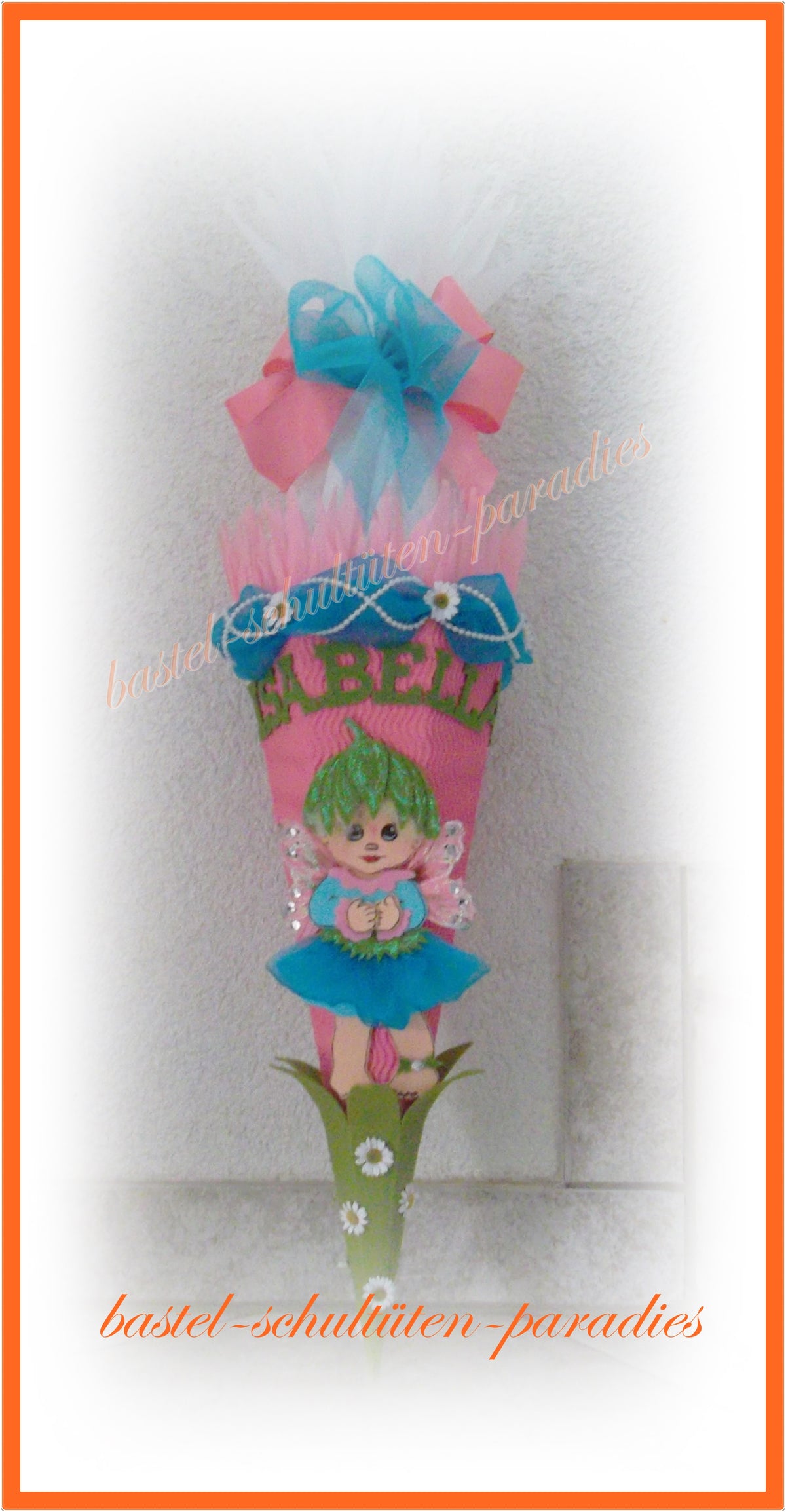 Bastelset Geschwistertüte Elfe mit Hut rosa-blau