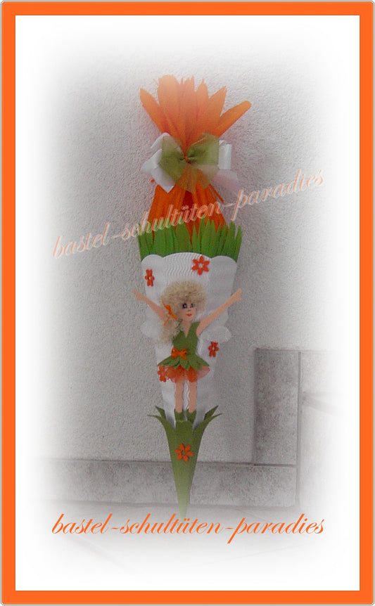 Bastelset Geschwistertüte Elfe mit Zauberstab weiß-grün-orange