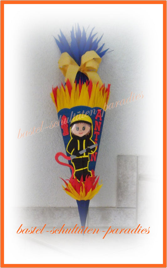 Bastelset Geschwistertüte Feuerwehrmann